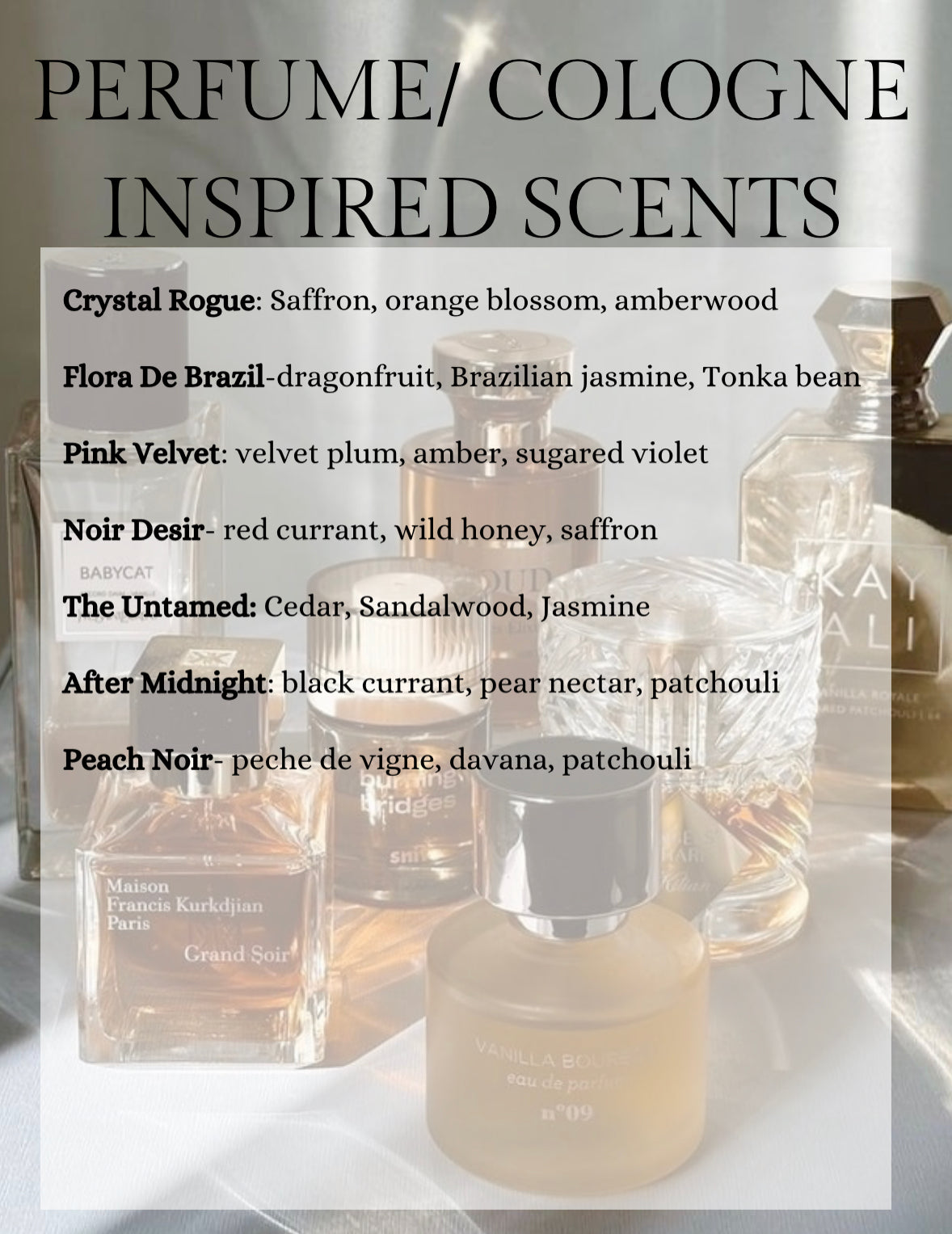 3 oz. Wax melt bars Perfume & Cologne inspired scents