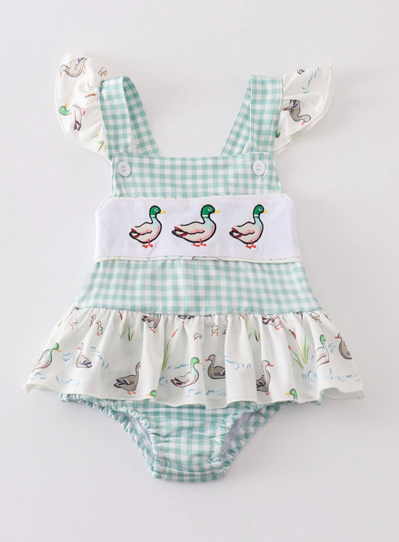 Sage duck girl swimsuit