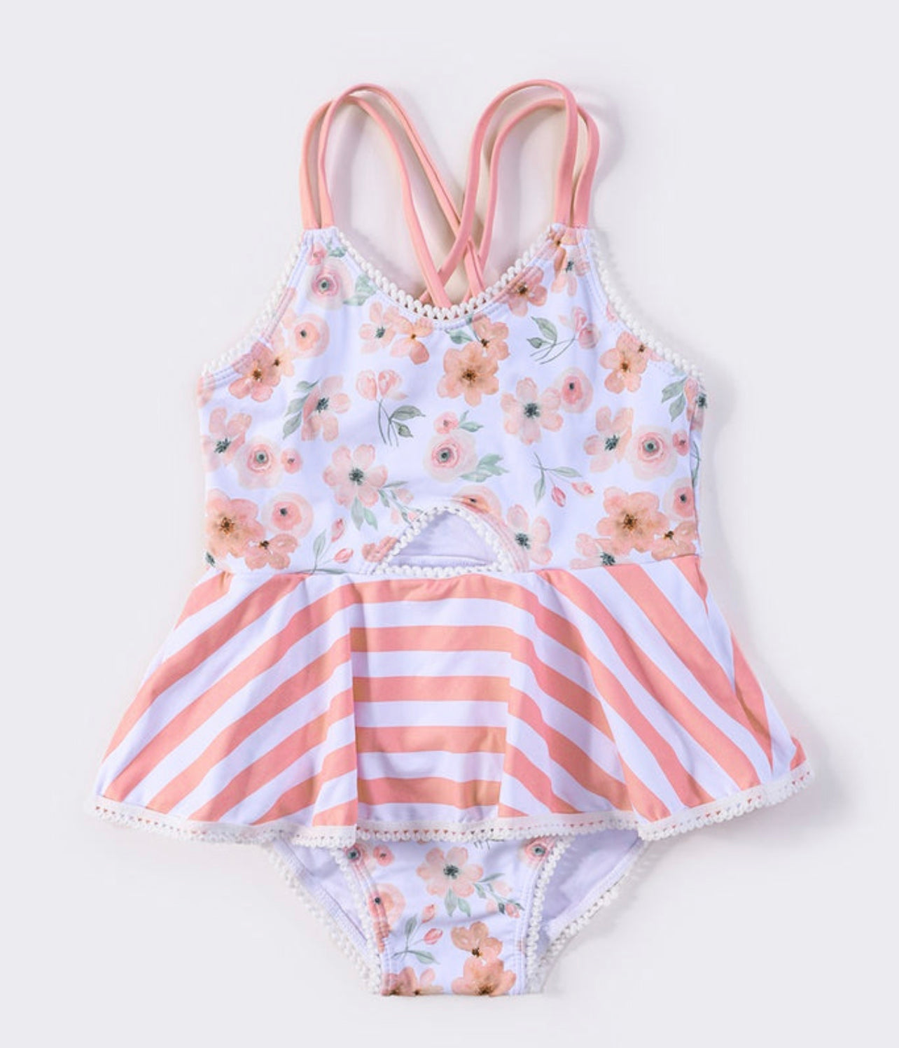 Petal whisper print girl one-piece swimsuit