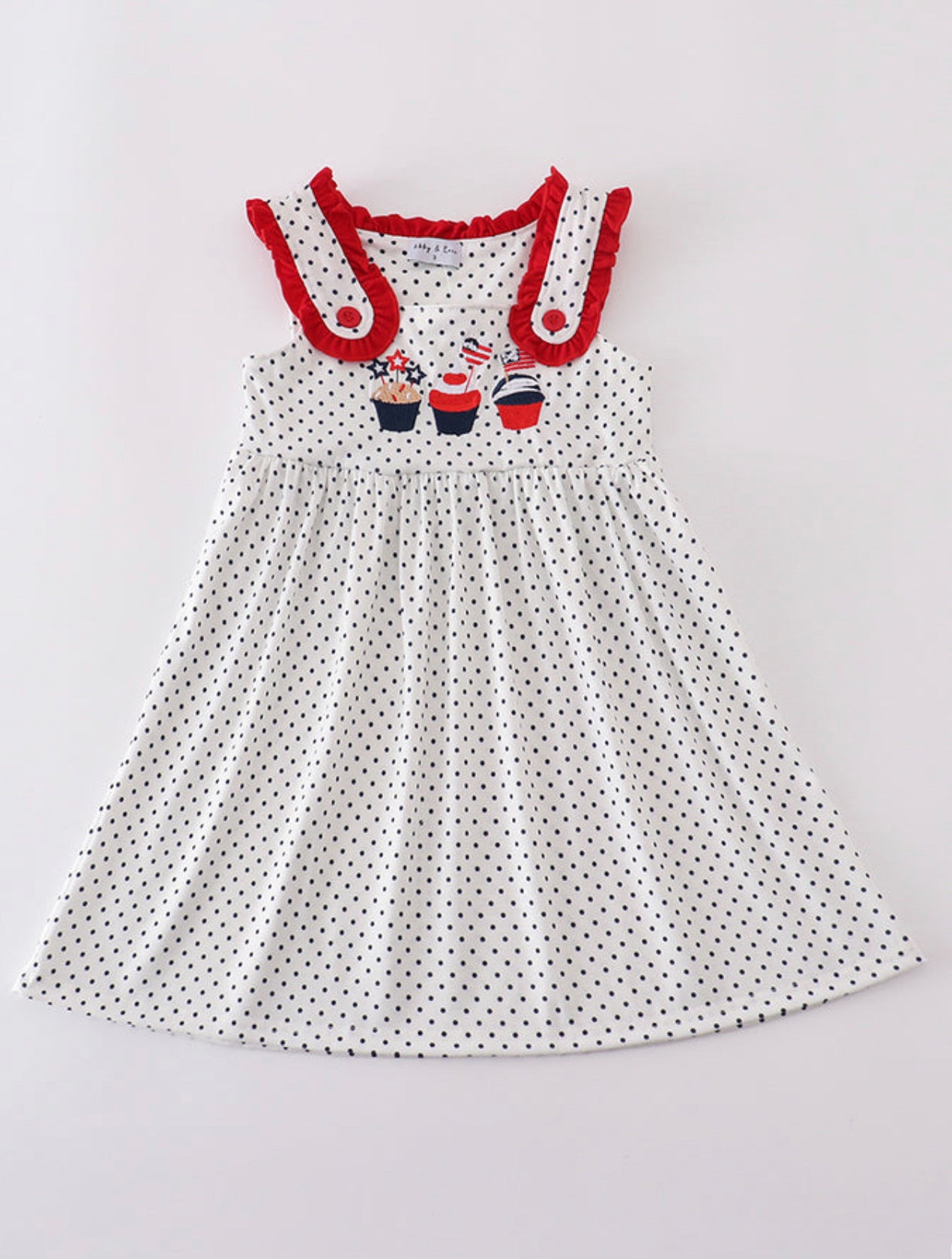 Red cake embroidery dot dress