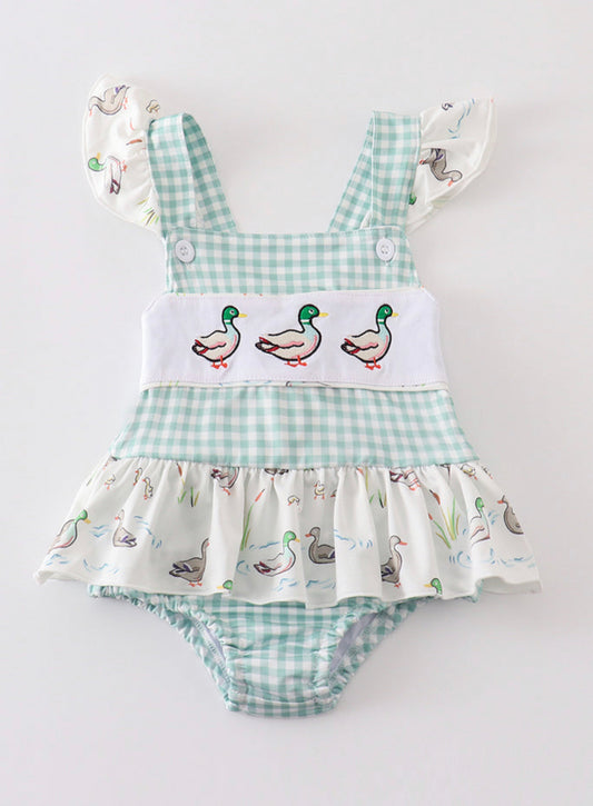 Sage duck girl swimsuit